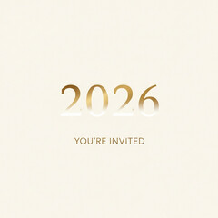 Elegant invitation for a 2026 event, conveying exclusivity and anticipation, perfect for formal announcements and celebrations.