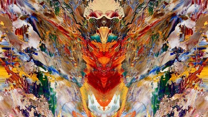 Abstract art background . Hand painting artwork on canvas .