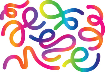 Abstract colorful flowing ribbon shapes on white background vector graphic ribbons
