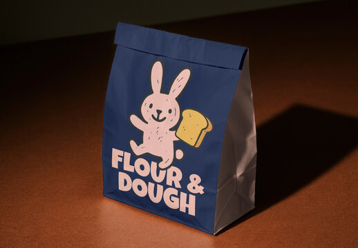 Cute Bunny Bakery Packaging Mockup PSD