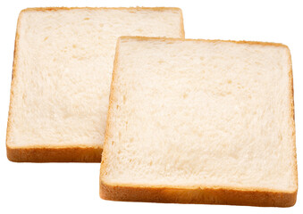 A slice of white sandwich bread isolated on white background, Sliced white sandwich bread on White...