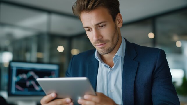 Professional business environment featuring modern office workspace with digital devices, corporate teamwork, technology tools, and innovative communication strategies - Powered by Adobe