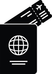 Passport with boarding pass, travel and immigration document