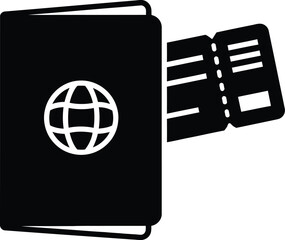 Passport with boarding pass, travel and immigration document