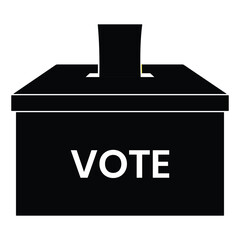 Ballot box icon vector. Voting ballot box silhouette symbol design. Election vote concept box design. Vector illustration.	