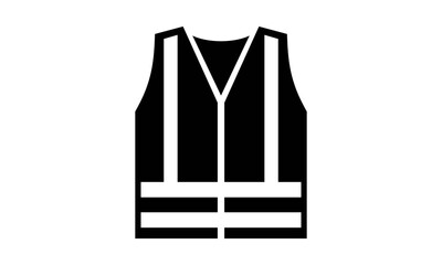 Piktogramm Sicherheitsweste &ndash; Symbol f&uuml;r Schutzkleidung, Arbeitssicherheit und Rettung (schwarz)