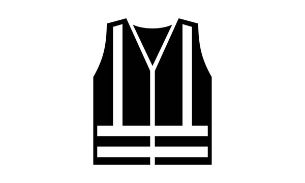 Piktogramm Sicherheitsweste &ndash; Symbol f&uuml;r Schutzkleidung, Arbeitssicherheit und Rettung (schwarz)