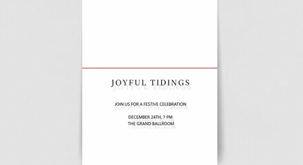 Elegant holiday invitation announces a joyful festive celebration with essential details for guests attending