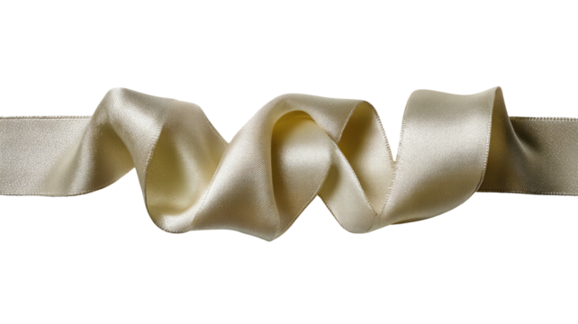 Woven silk ribbon, creamy off-white, twists and curls