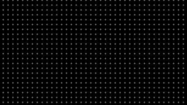 Uniform Grid of Small White Crosses on a Solid Black Background pattern texture