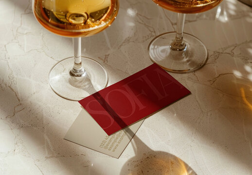Elegant Restaurant Business Card Mockup PSD