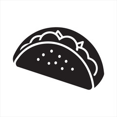 tacos Mexican food icon vector Illustration