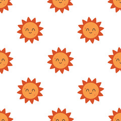 seamless pattern with smiling sun