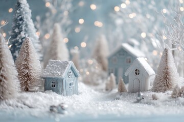 Small house is in the snow with a tree in front of it