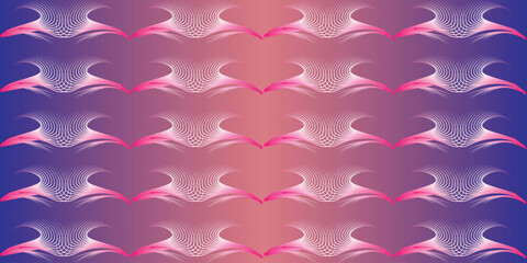 Symmetrical Wing-Like Pattern with Gradient Colors &ndash; Abstract Design in Pink, Purple, and Blue
