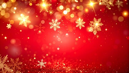 red christmas background with snowflakes