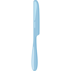 Light Blue Butter Knife With Transparent Background Isolated On White Background Clean Utensil For Spreading Butter Or Jam Kitchenware For Breakfast And Dining