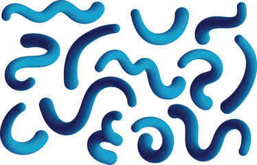 Abstract Blue Gradient Swirls and Curves on White Background vector