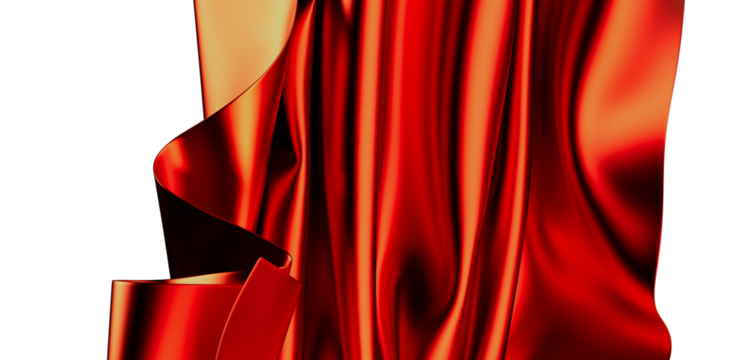 Luxury red silk fabric flowing, abstract background.  Perfect for elegant designs. - Powered by Adobe