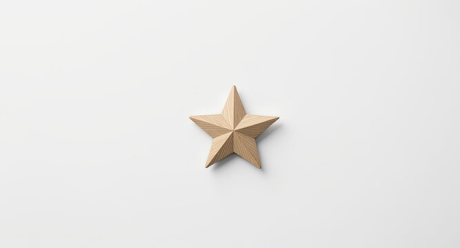 Elegant wooden star symbol conveying achievement, excellence, and recognition for business success or awards.