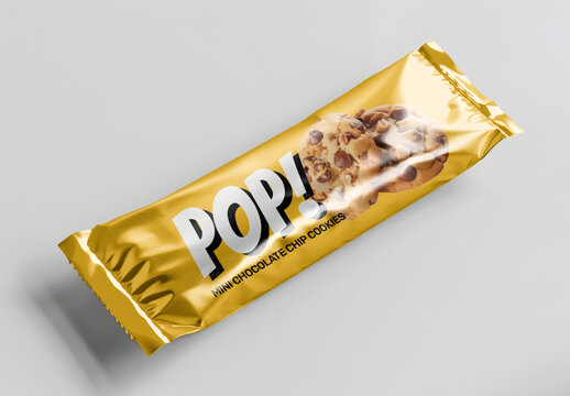 Golden Cookie Packaging Mockup PSD