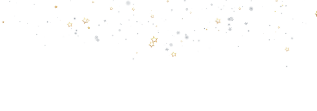 Beautiful image of gold and silver stars falling on white. Perfect for holidays!