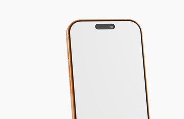 Close-up of a new smartphone with blank display, ideal for mockup, product design, and mobile technology themes