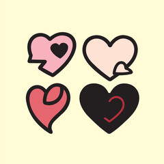 Design vector illustration of a very colorful and cool animated love shape image, very suitable for a poster or emoticon.
