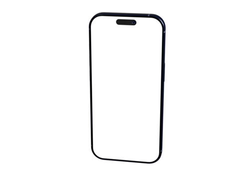 Clean, professional mockup of a smartphone with a blank screen, perfect for app presentations or website designs.
