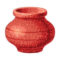 Brown Vase as Pottery and Ceramic Tableware and Crockery Vector Illustration