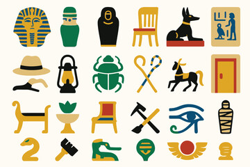 Ancient Egyptian Symbols and Artifacts Collection