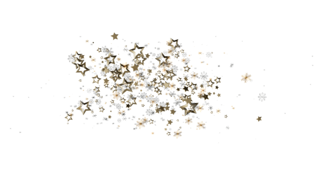 Sparkling stars, festive background, holiday design, celebration, magic, glitter, shimmer, luxury, elegant, bright, white background