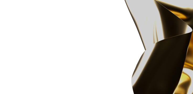 Abstract golden curved shapes on white background. Ideal for elegant backgrounds, wallpapers, posters, presentations, and websites. Perfect for