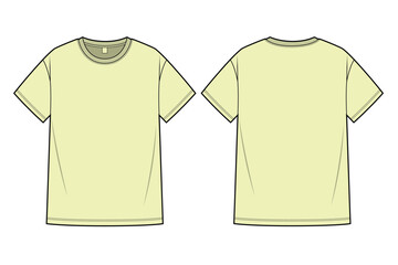 Short sleeve t shirt mockup template vector design technical illustration.