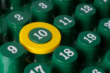 Highlight Number Ten with Yellow Circle – Concept of Important Date, Deadline, Anniversary,...