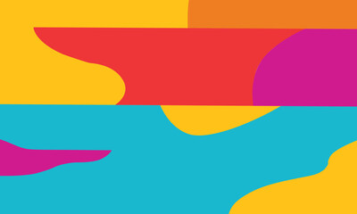 Vibrant abstract geometric background with bold shapes and bright colors including red, yellow, blue, orange, and magenta. Perfect for modern design, posters, web backgrounds, branding, and creative a