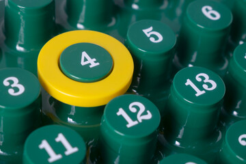 Highlight Number Four with Yellow Circle &ndash; Concept of Important Date, Deadline, Anniversary, planning, schedule, and time management