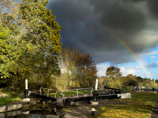 Hatton locks Grand Union Canal Warwickshire England UK