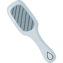 Light Blue Rectangular Hairbrush With Dark Gray Bristles On A Transparent Background