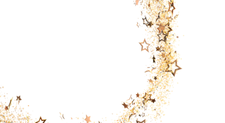 Elegant gold star sparkles on a white background, ideal for celebratory designs, Christmas decorations, or festive backgrounds.