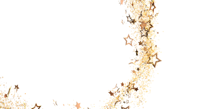 Elegant gold star sparkles on a white background, ideal for celebratory designs, Christmas decorations, or festive backgrounds.