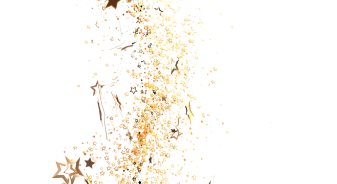 Golden stars confetti flowing on white background. Great for festive layouts, holiday designs, and celebratory themes. Perfect for invitations - Powered by Adobe