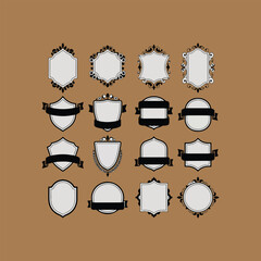 black and white shield set.