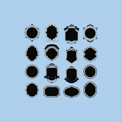 black and white shield set.