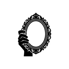 Black and white icon of a hand tightly holding an empty photo frame. Symbolizes the painful absence, grief, and longing of families left behind, representing the unknown fate of a missing loved one