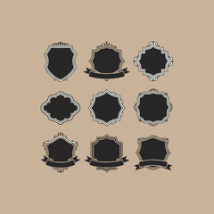 black and white shield set.