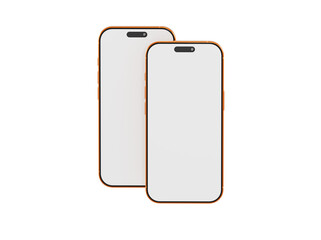 Two blank smartphone mockups, perfect for showcasing app design, website templates, or tech concepts.