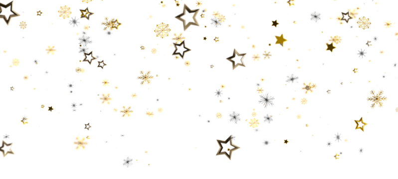 Festive holiday background with gold stars and snowflakes. Perfect for Christmas, New Year, and celebratory designs. Sparkle, celebration and jo