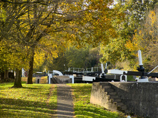 Hatton locks Grand Union Canal Warwickshire England UK
