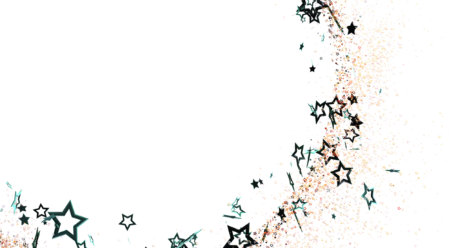 Conceptual digital art of a star background with white space and unique style. Ideal for designs requiring a starry or elegant theme.